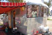 Detail Picture of Curved Corner Window on Fron of 1948 Spartan Manor Trailer